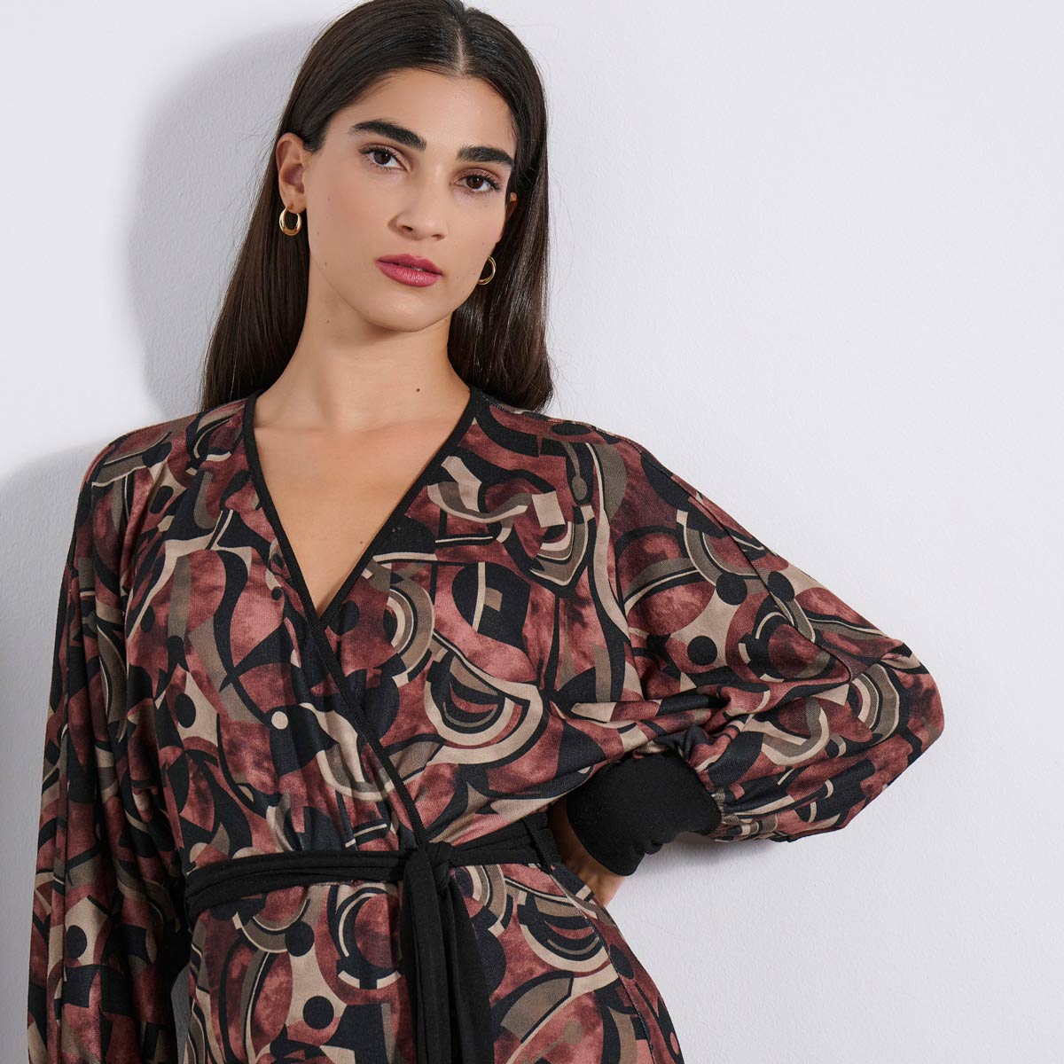 MIDI DRESS 3225956 BROWN