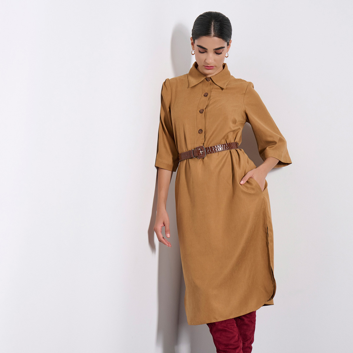 MIDI DRESS 3225940 TAUPE