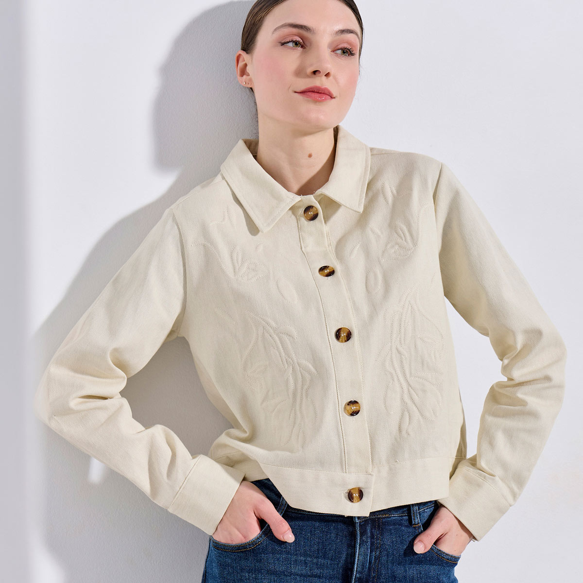 ΤΖΙΝ ΤΖΑΚΕΤ 2126502 OFF WHITE