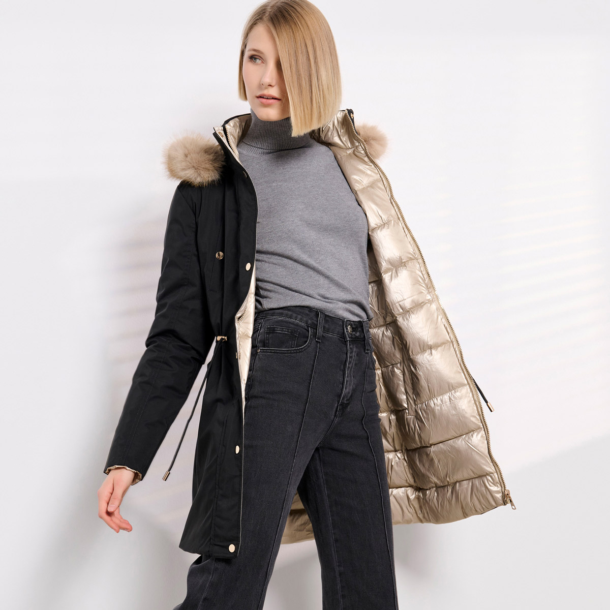 DOUBLE FACED JACKET 2224512BL