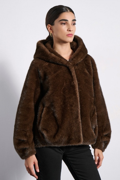 CROPPED FAUX FUR 2225501 BROWN