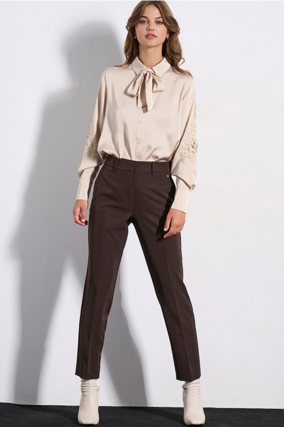 TROUSERS 3225401 DARK BROWN