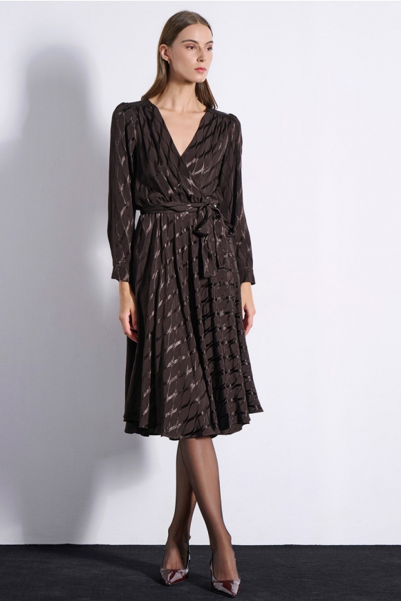MIDI DRESS 3225917 DARK BROWN