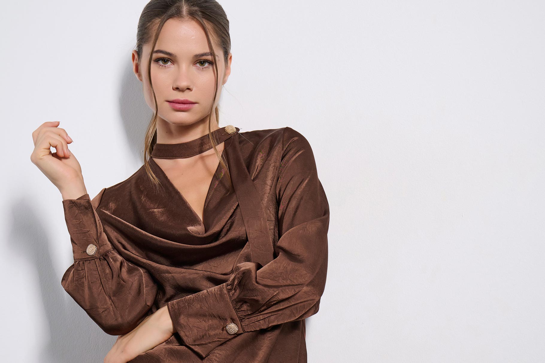BLOUSE 2225107 BROWN